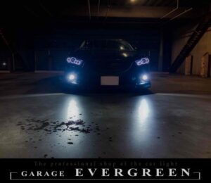 GJ アテンザ 前期 8連イカリング＆プロジェクター移植＆インナーマットブラック塗装＆クリア塗装 仕様 純正加工品 ドレスアップ ヘッドライト