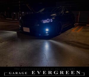 GJ アテンザ 前期 8連イカリング＆プロジェクター移植＆インナーマットブラック塗装＆クリア塗装 仕様 純正加工品 ドレスアップ ヘッドライト