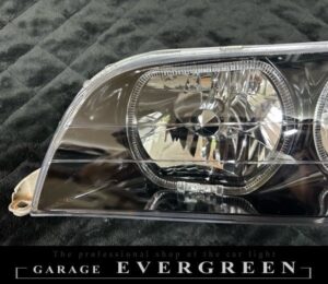 100系 チェイサー 新品レンズ＆インナーブラック塗装＆4連LEDイカリング 仕様 純正加工品 ドレスアップヘッドライト