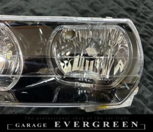 100系 チェイサー 新品レンズ＆インナーブラック塗装＆4連LEDイカリング 仕様 純正加工品 ドレスアップヘッドライト