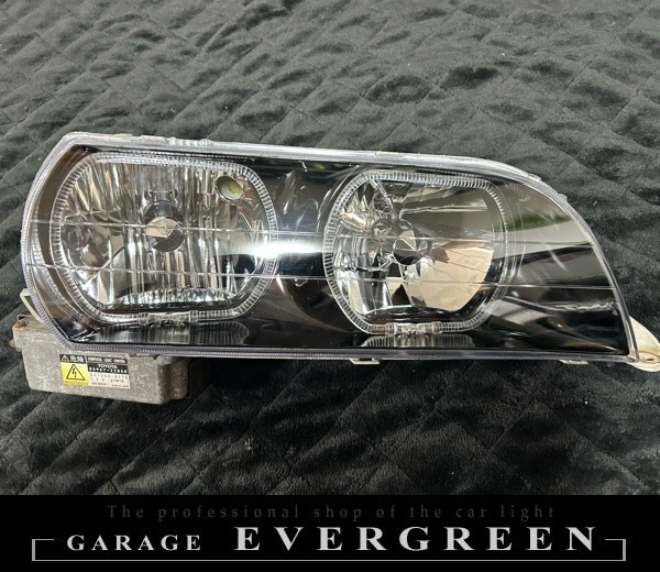 100系 チェイサー 新品レンズ＆インナーブラック塗装＆4連LEDイカリング 仕様 純正加工品 ドレスアップヘッドライト