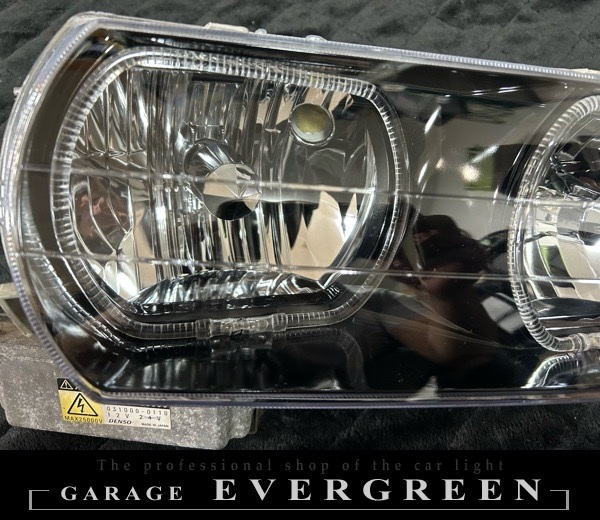 100系 チェイサー 新品レンズ＆インナーブラック塗装＆4連LEDイカリング 仕様 純正加工品 ドレスアップヘッドライト