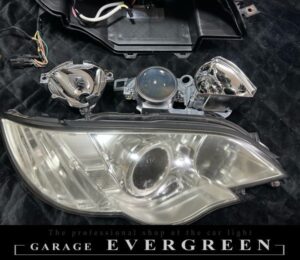 再メッキ加工！BP/BL レガシー 後期 純正 ヘッドライト レンズクリーニング＆コーティング済み