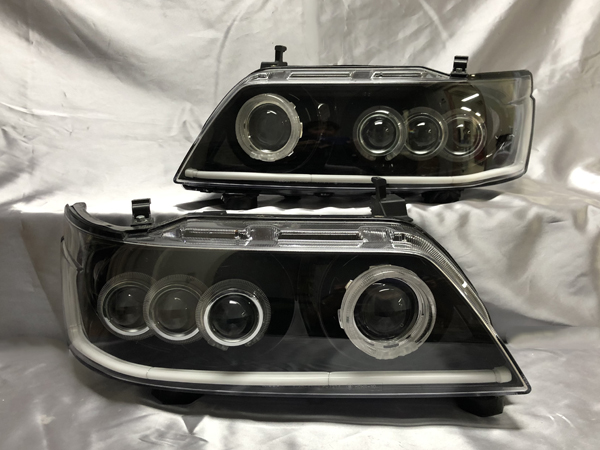 C35 ローレル 後期 メダリスト 単眼&3連プロジェクター移植&シーケンシャルウインカー&RGBフルカラーLEDプロジェクター&インナー塗装 仕様 純正加工品 ドレスアップ ヘッドライト