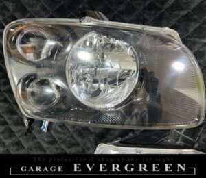 M35 ステージア 前期 インナーブラッククロム＆6連LEDイカリング 仕様 純正加工品 ドレスアップ ヘッドライト