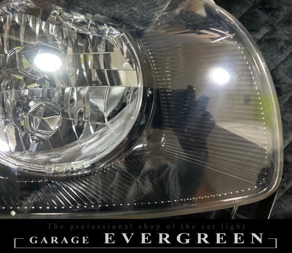 M35 ステージア 前期 インナーブラッククロム&6連LEDイカリング 仕様 純正加工品 ドレスアップ ヘッドライト