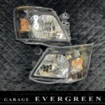 NV350 キャラバン E26 前期 ハロゲン用 インナー艶消しブラック塗装＆レンズコーティング仕様 純正加工品 ドレスアップ ヘッドライト