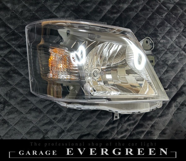 NV350 キャラバン E26 前期 ハロゲン用 インナー艶消しブラック塗装&レンズコーティング仕様 純正加工品 ドレスアップ ヘッドライト