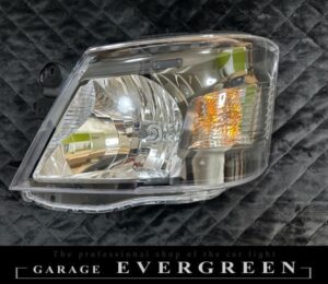 NV350 キャラバン E26 前期 ハロゲン用 インナー艶消しブラック塗装＆レンズコーティング仕様 純正加工品 ドレスアップ ヘッドライト