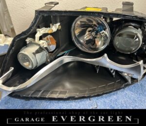 再メッキ加工！アウディ TT 8N 純正 ヘッドライト レンズクリーニング＆コーティング済み