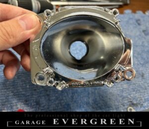 再メッキ加工！アウディ TT 8N 純正 ヘッドライト レンズクリーニング＆コーティング済み