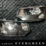 デリカ D5 インナー艶有りブラック塗装＆レンズコーティング 仕様 純正加工品 ドレスアップ ヘッドライト