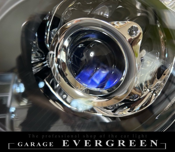 V36 スカイライン 後期 クーペインナー艶消しブラック塗装＆プロジェクター内ブルー塗装（ブルーアイ）仕様 純正加工品 ドレスアップ ヘッドライト