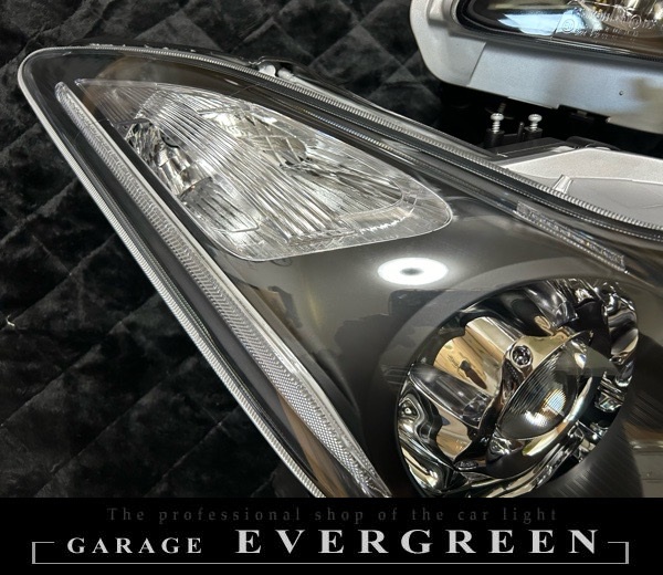 V36 スカイライン 後期 クーペインナー艶消しブラック塗装＆プロジェクター内ブルー塗装（ブルーアイ）仕様 純正加工品 ドレスアップ ヘッドライト