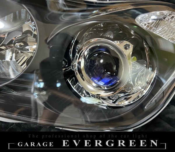 V36 スカイライン 後期 クーペインナー艶消しブラック塗装＆プロジェクター内ブルー塗装（ブルーアイ）仕様 純正加工品 ドレスアップ ヘッドライト