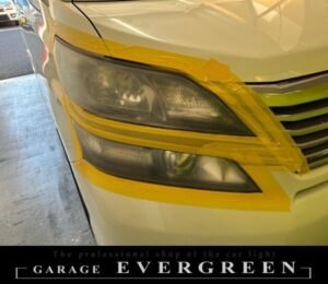 ヘッドライトクリーニング＆コーティング 20系 ヴェルファイア 純正ヘッドライト