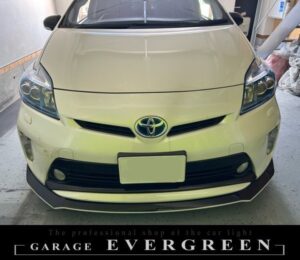 30系 プリウス 後期 ブルーメッキインナー加工＆純正LEDポジションライン色替え＆サイドマーカーUS化＆レンズ新品交換 純正加工品 ドレスアップ ヘッドライト