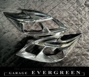 30系 プリウス 後期 ブルーメッキインナー加工＆純正LEDポジションライン色替え＆サイドマーカーUS化＆レンズ新品交換 純正加工品 ドレスアップ ヘッドライト