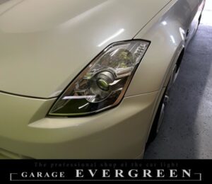 レンズ新品交換 Z33 フェアレディZ 後期 レンズ交換・純正ヘッドライト 加工