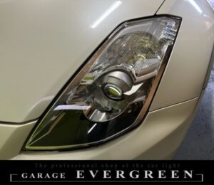 レンズ新品交換 Z33 フェアレディZ 後期 レンズ交換・純正ヘッドライト 加工