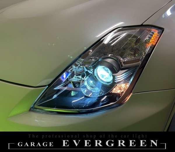 レンズ新品交換 Z33 フェアレディZ 後期 レンズ交換・純正ヘッドライト 加工