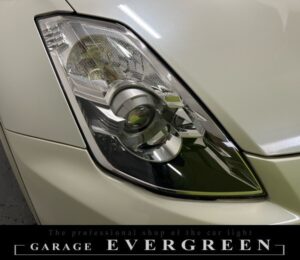 レンズ新品交換 Z33 フェアレディZ 後期 レンズ交換・純正ヘッドライト 加工