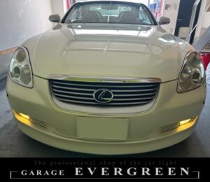 40系 ソアラ インナーブラック塗装＆4連LEDイカリング＆白色LED増設 仕様 純正加工品 ドレスアップ ヘッドライト 交換