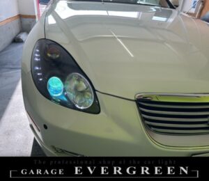 40系 ソアラ インナーブラック塗装＆4連LEDイカリング＆白色LED増設 仕様 純正加工品 ドレスアップ ヘッドライト 交換