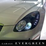 40系 ソアラ インナーブラック塗装＆4連LEDイカリング＆白色LED増設 仕様 純正加工品 ドレスアップ ヘッドライト 交換