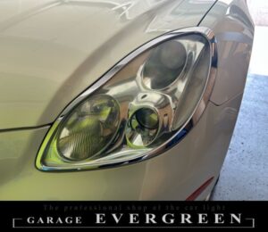 40系 ソアラ インナーブラック塗装＆4連LEDイカリング＆白色LED増設 仕様 純正加工品 ドレスアップ ヘッドライト 交換