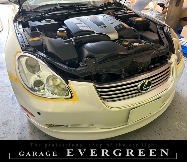 40系 ソアラ インナーブラック塗装&4連LEDイカリング&白色LED増設 仕様 純正加工品 ドレスアップ ヘッドライト 交換