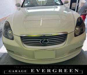 40系 ソアラ インナーブラック塗装＆4連LEDイカリング＆白色LED増設 仕様 純正加工品 ドレスアップ ヘッドライト 交換