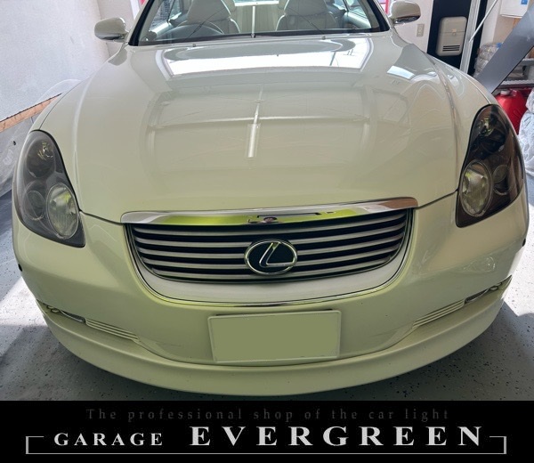 40系 ソアラ インナーブラック塗装&4連LEDイカリング&白色LED増設 仕様 純正加工品 ドレスアップ ヘッドライト 交換