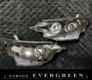 50系 エスティマ 前期 インナーブラッククロム＆レンズ新品交換 純正加工品 ドレスアップ ヘッドライト