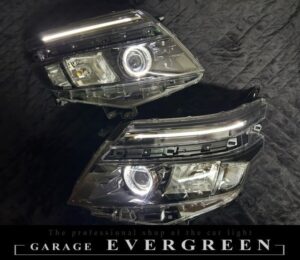 新品 80系 ヴォクシー 前期 純正LEDポジション色替え＆LEDイカリング 仕様 純正加工品 ドレスアップ ヘッドライト