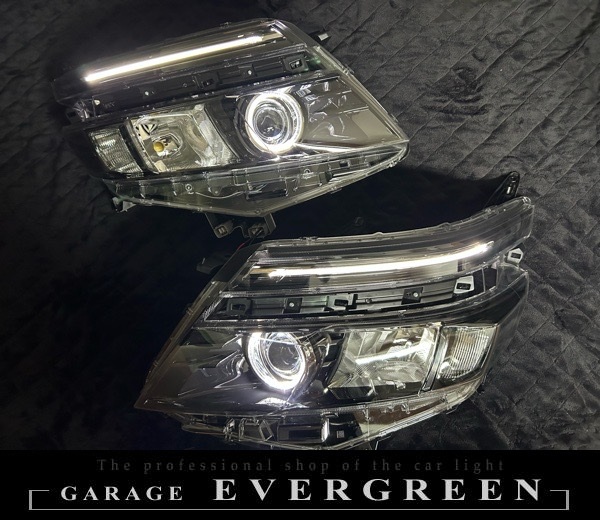 新品 80系 ヴォクシー 前期 純正LEDポジション色替え＆LEDイカリング 仕様 純正加工品 ドレスアップ ヘッドライト