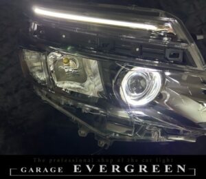 新品 80系 ヴォクシー 前期 純正LEDポジション色替え＆LEDイカリング 仕様 純正加工品 ドレスアップ ヘッドライト