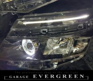 新品 80系 ヴォクシー 前期 純正LEDポジション色替え＆LEDイカリング 仕様 純正加工品 ドレスアップ ヘッドライト