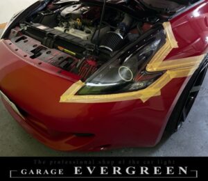 修理 社外品 Z34フェアレディZ インナーブラック&COBイカリング&LED増設 純正加工品 ドレスアップ ヘッドライト